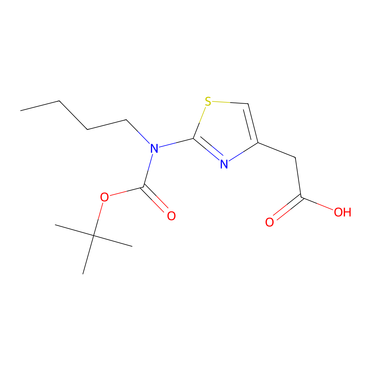 2-(2-{[(Tert-butoxy)carbonyl](butyl)amino}-1,3-thiazol-4-yl)acetic acid molecular structure, CAS 2680696-51-7