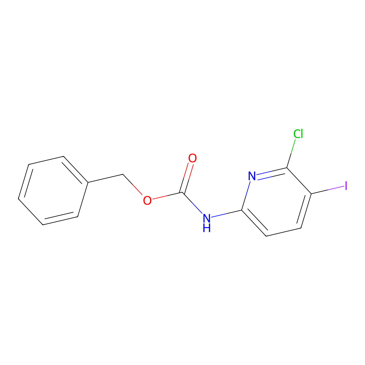 benzyl N-(6-chloro-5-iodopyridin-2-yl)carbamate molecular structure, CAS 2680696-58-4