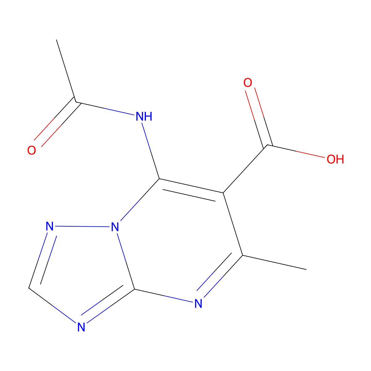 7-Acetamido-5-methyl-[1,2,4]triazolo[1,5-a]pyrimidine-6-carboxylic acid molecular structure, CAS 2680696-74-4