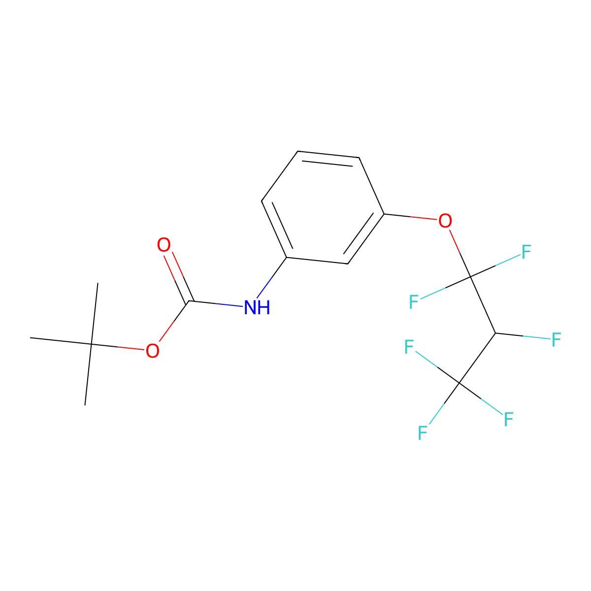 tert-butyl N-[3-(1,1,2,3,3,3-hexafluoropropoxy)phenyl]carbamate molecular structure, CAS 2680696-76-6