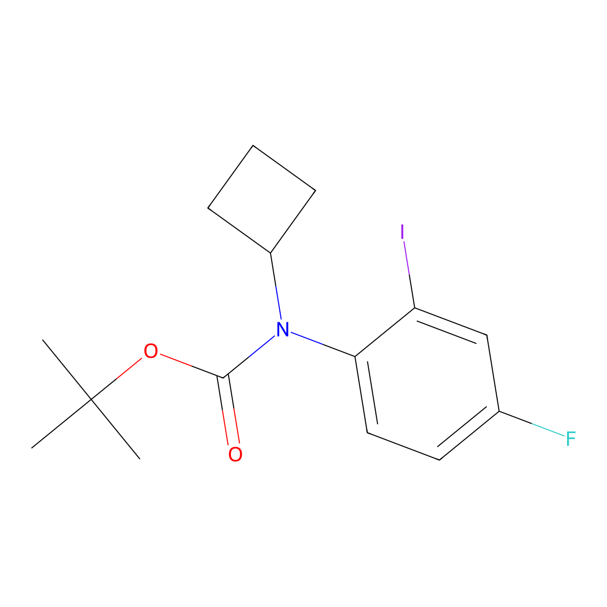 tert-butyl N-cyclobutyl-N-(4-fluoro-2-iodophenyl)carbamate molecular structure, CAS 2680696-79-9