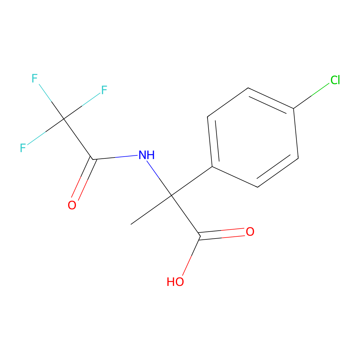 2-(4-Chlorophenyl)-2-(2,2,2-trifluoroacetamido)propanoic acid molecular structure, CAS 2680696-81-3