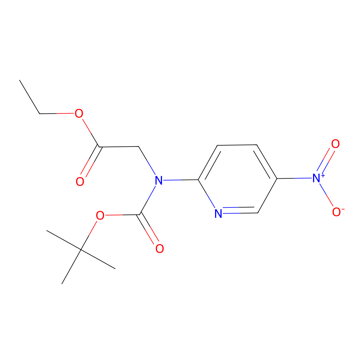 Ethyl 2-{[(tert-butoxy)carbonyl](5-nitropyridin-2-yl)amino}acetate molecular structure, CAS 2680696-82-4