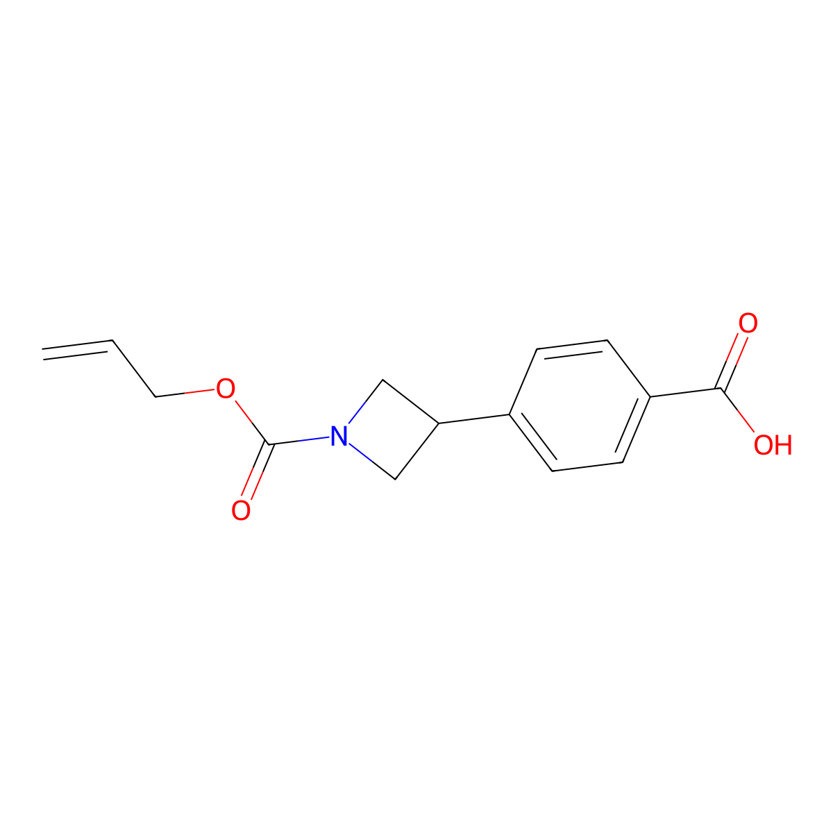 4-{1-[(Prop-2-en-1-yloxy)carbonyl]azetidin-3-yl}benzoic acid molecular structure, CAS 2680696-96-0