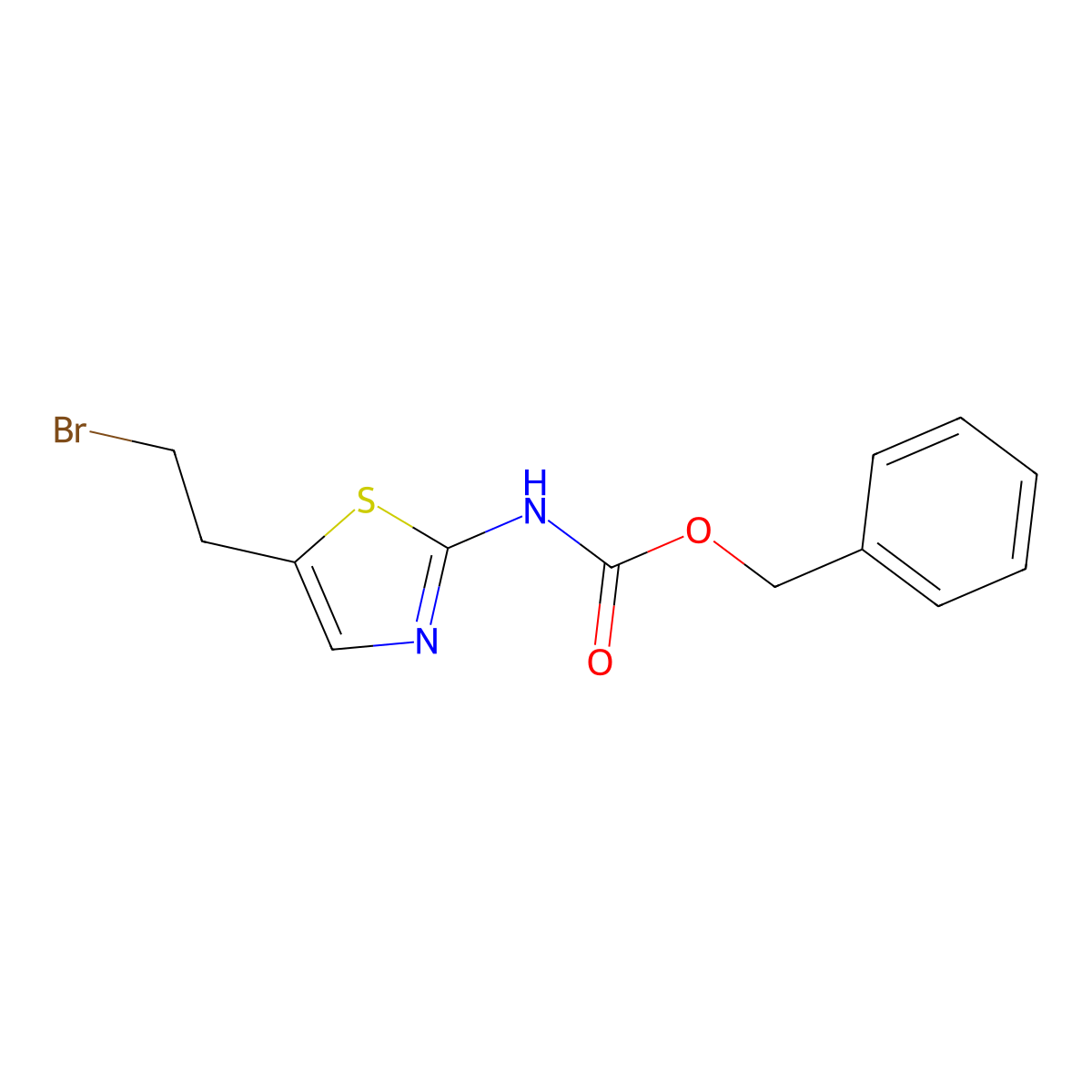 benzyl N-[5-(2-bromoethyl)-1,3-thiazol-2-yl]carbamate molecular structure, CAS 2680697-01-0