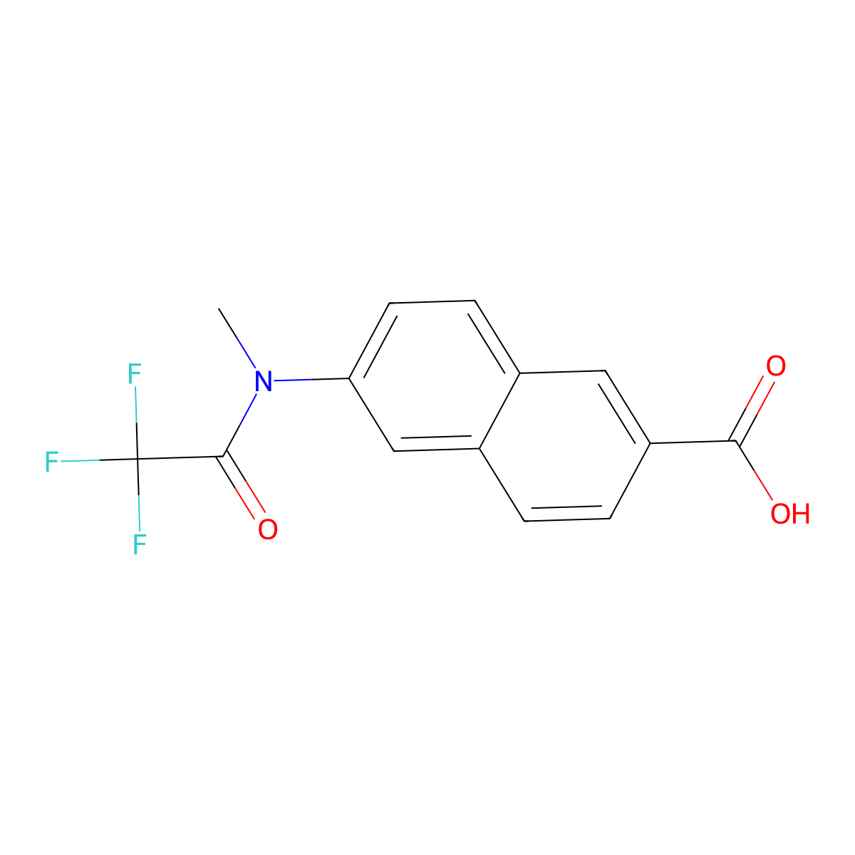 6-(2,2,2-trifluoro-N-methylacetamido)naphthalene-2-carboxylic acid molecular structure, CAS 2680697-02-1