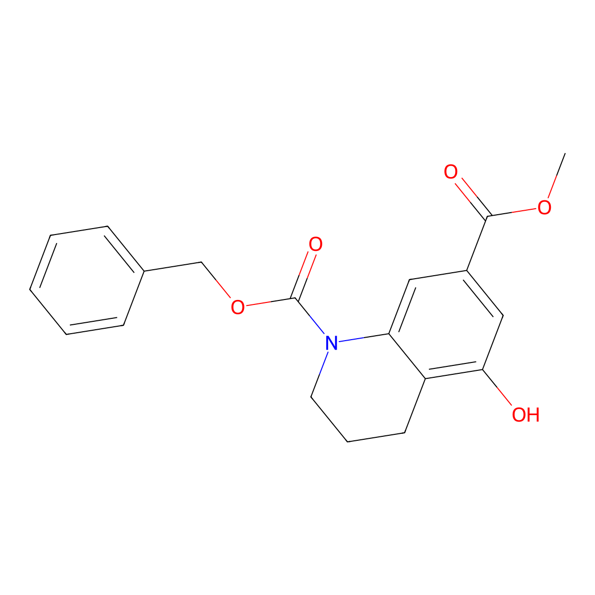 1-Benzyl 7-methyl 5-hydroxy-1,2,3,4-tetrahydroquinoline-1,7-dicarboxylate molecular structure, CAS 2680697-08-7