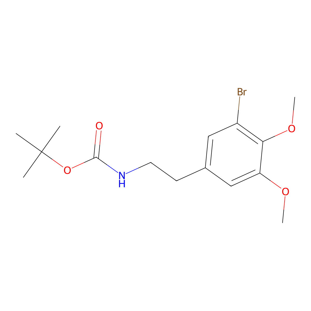 tert-butyl N-[2-(3-bromo-4,5-dimethoxyphenyl)ethyl]carbamate molecular structure, CAS 2680697-25-8