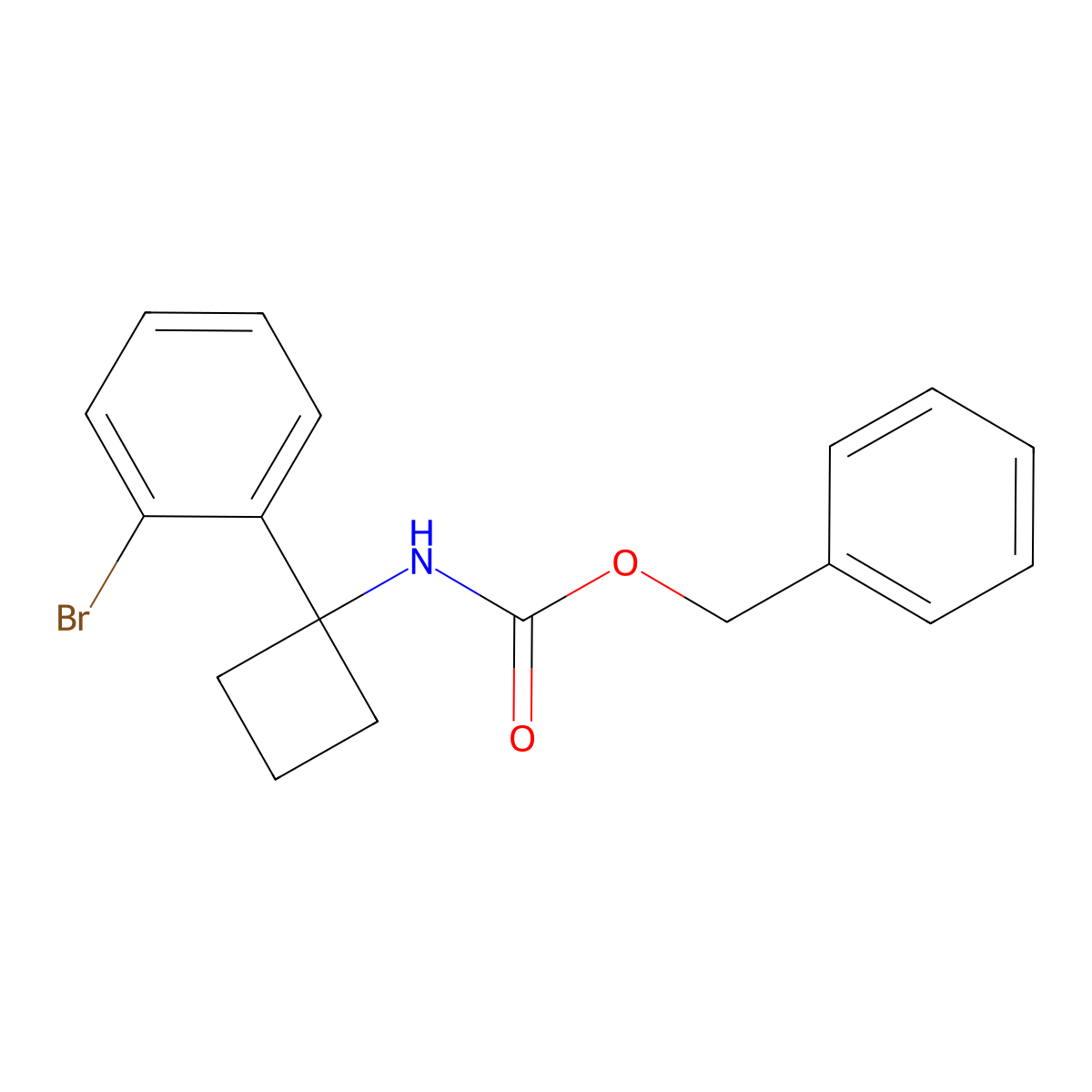 benzyl N-[1-(2-bromophenyl)cyclobutyl]carbamate molecular structure, CAS 2680697-29-2