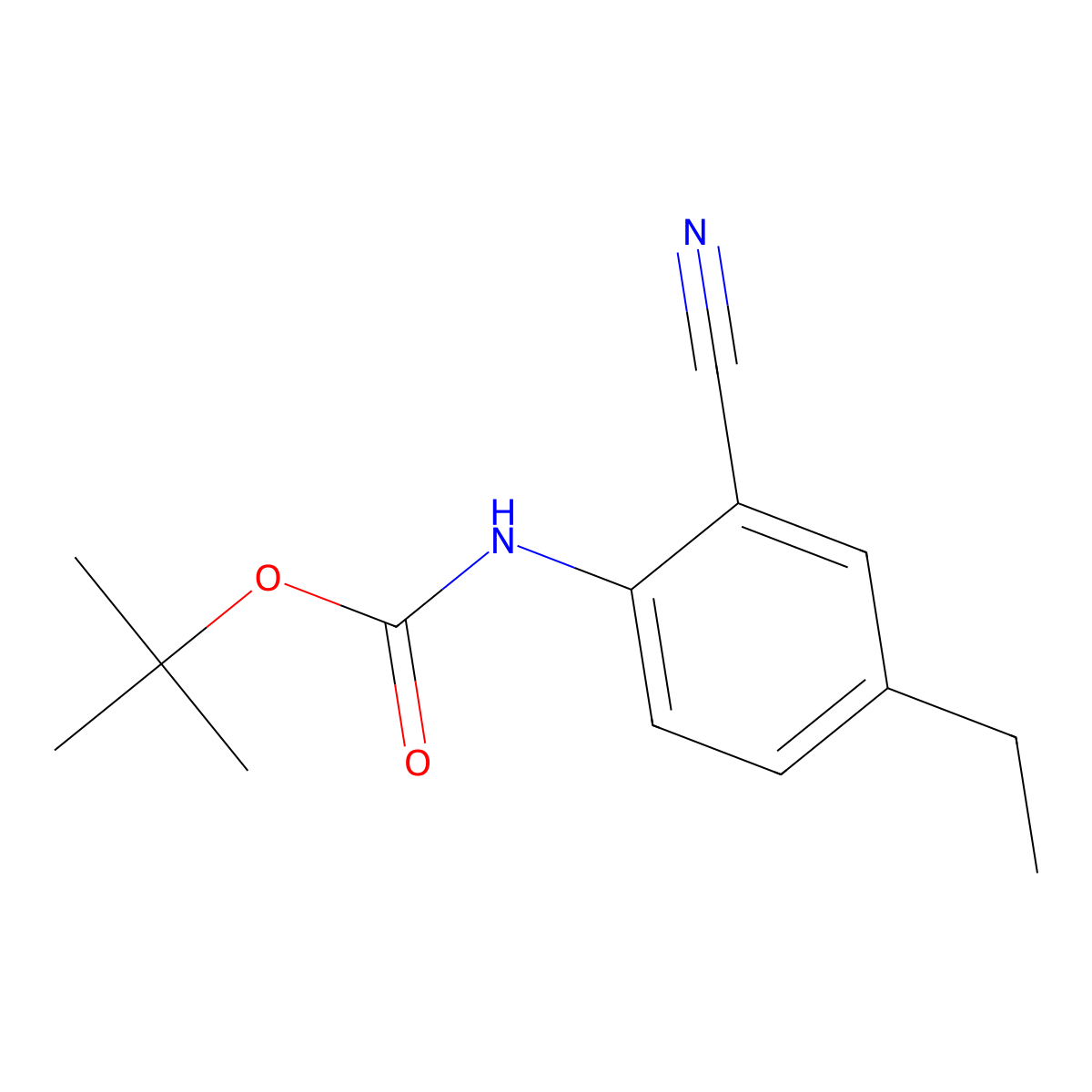 tert-butyl N-(2-cyano-4-ethylphenyl)carbamate molecular structure, CAS 2680697-49-6
