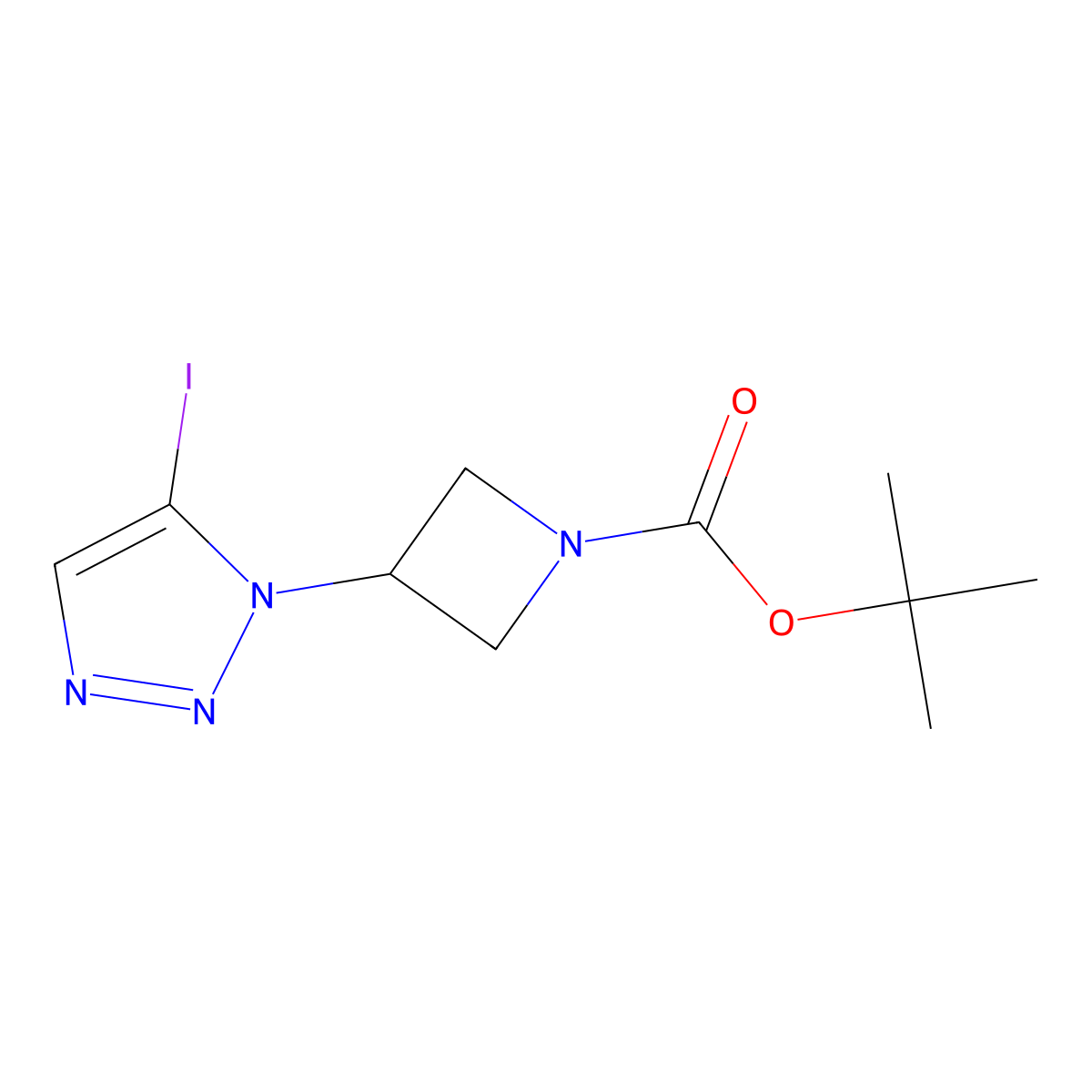 tert-butyl 3-(5-iodo-1H-1,2,3-triazol-1-yl)azetidine-1-carboxylate molecular structure, CAS 2680697-50-9