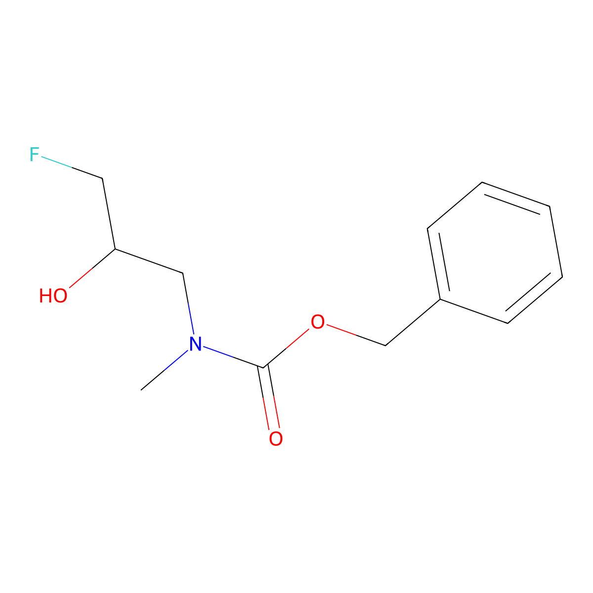 benzyl N-(3-fluoro-2-hydroxypropyl)-N-methylcarbamate molecular structure, CAS 2680697-51-0