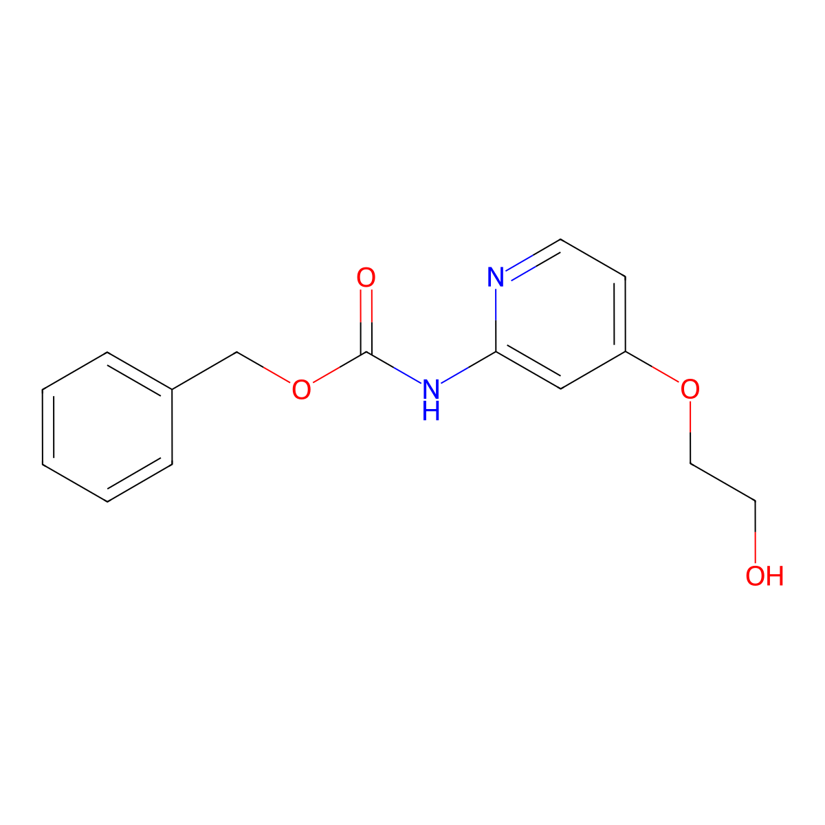 benzyl N-[4-(2-hydroxyethoxy)pyridin-2-yl]carbamate molecular structure, CAS 2680697-59-8