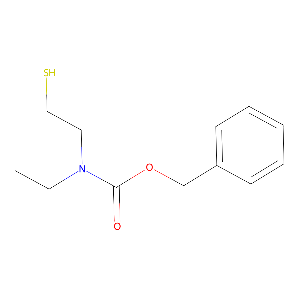 benzyl N-ethyl-N-(2-sulfanylethyl)carbamate molecular structure, CAS 2680697-61-2