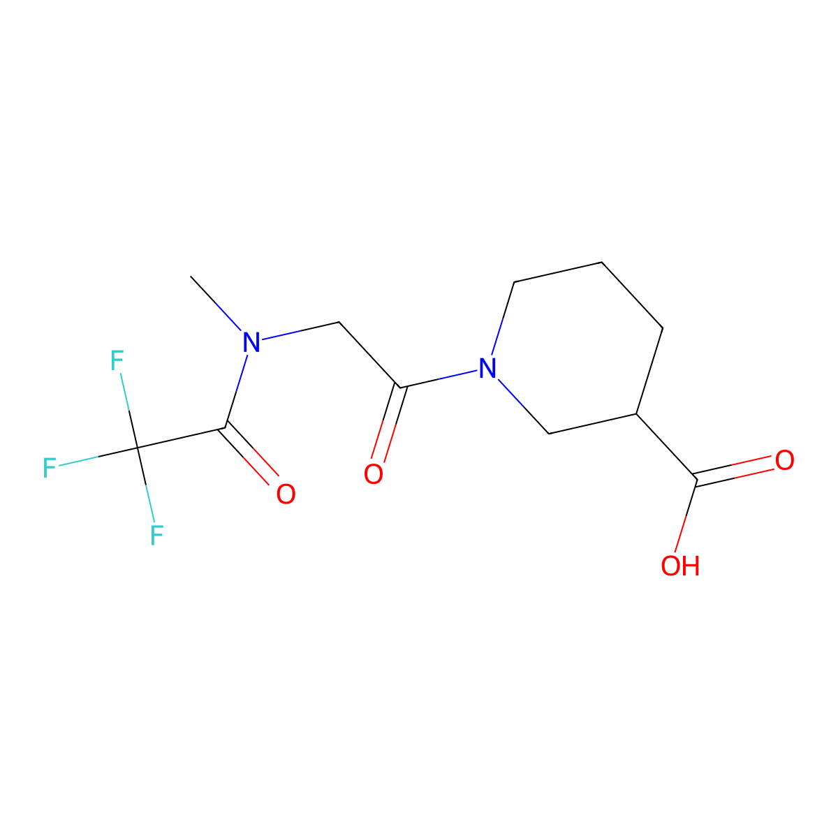 1-[2-(2,2,2-trifluoro-N-methylacetamido)acetyl]piperidine-3-carboxylic acid molecular structure, CAS 2680697-69-0