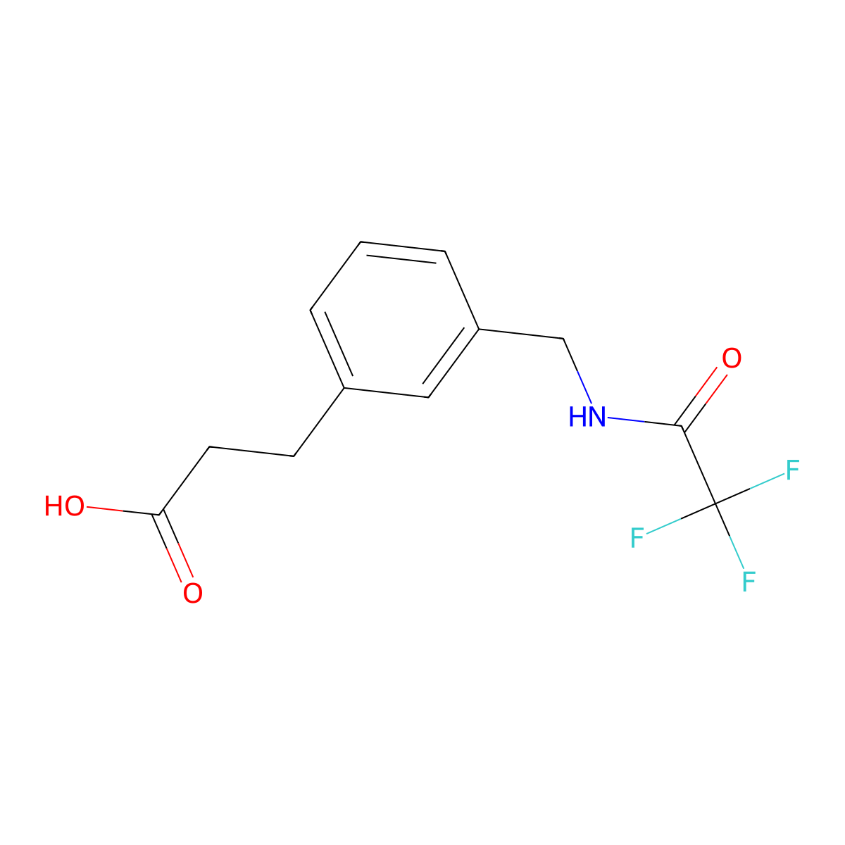 3-{3-[(2,2,2-Trifluoroacetamido)methyl]phenyl}propanoic acid molecular structure, CAS 2680697-70-3