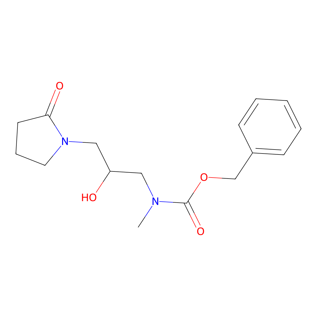 benzyl N-[2-hydroxy-3-(2-oxopyrrolidin-1-yl)propyl]-N-methylcarbamate molecular structure, CAS 2680697-71-4