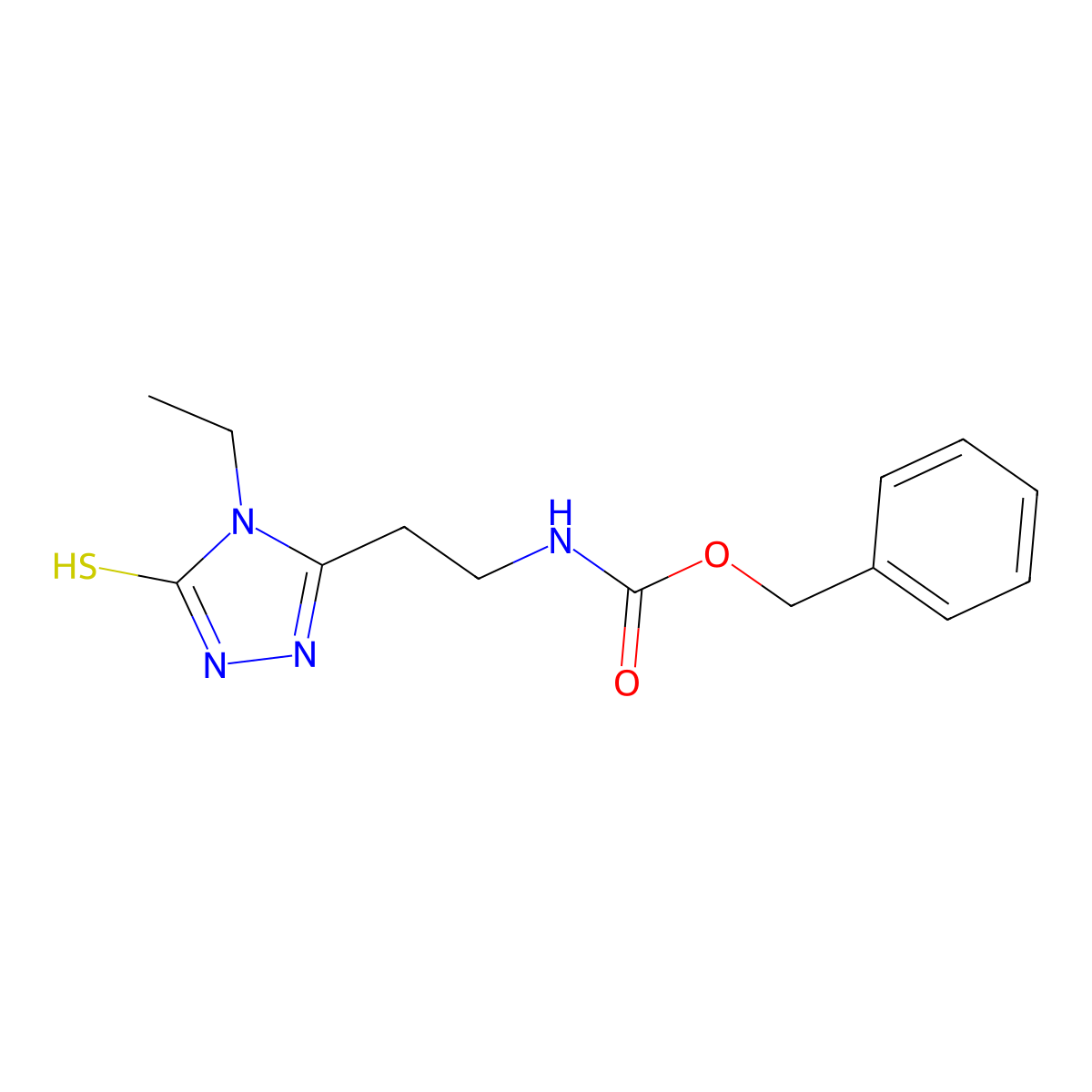 benzyl N-[2-(4-ethyl-5-sulfanyl-4H-1,2,4-triazol-3-yl)ethyl]carbamate molecular structure, CAS 2680697-75-8