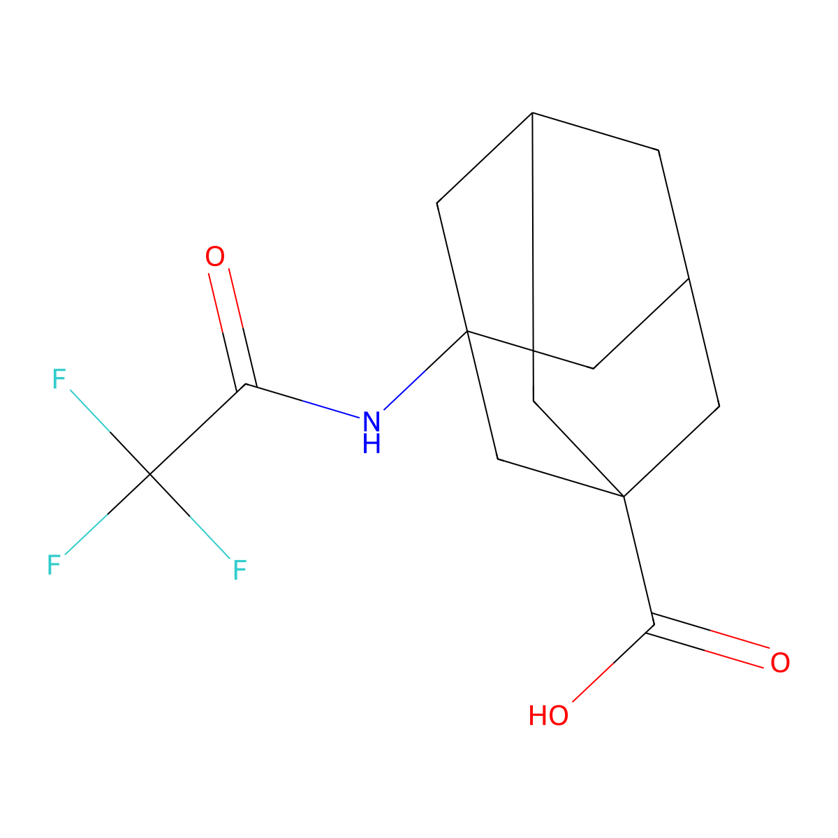3-(2,2,2-Trifluoroacetamido)adamantane-1-carboxylic acid molecular structure, CAS 2680697-84-9