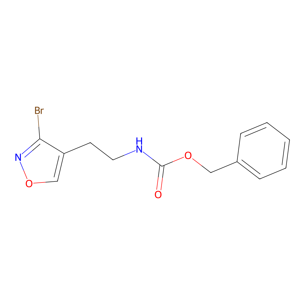 benzyl N-[2-(3-bromo-1,2-oxazol-4-yl)ethyl]carbamate molecular structure, CAS 2680697-89-4