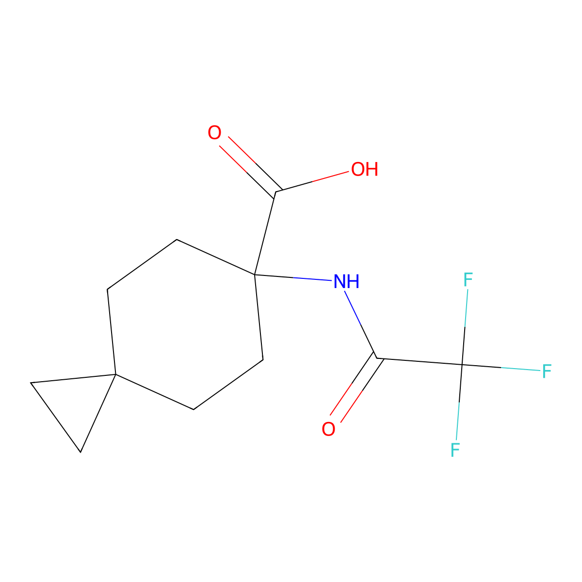 6-(2,2,2-Trifluoroacetamido)spiro[2.5]octane-6-carboxylic acid molecular structure, CAS 2680697-90-7