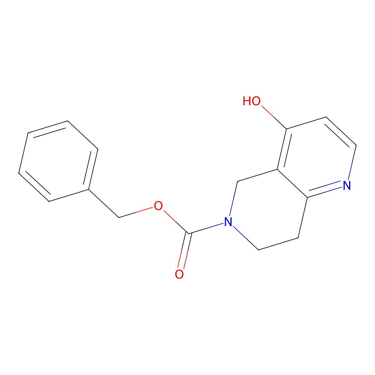 Benzyl 4-hydroxy-5,6,7,8-tetrahydro-1,6-naphthyridine-6-carboxylate molecular structure, CAS 2680697-94-1