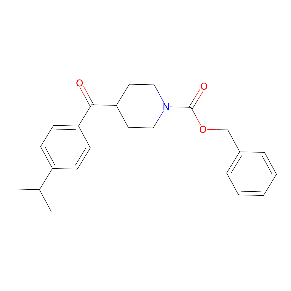 Benzyl 4-[4-(propan-2-yl)benzoyl]piperidine-1-carboxylate molecular structure, CAS 2680698-01-3