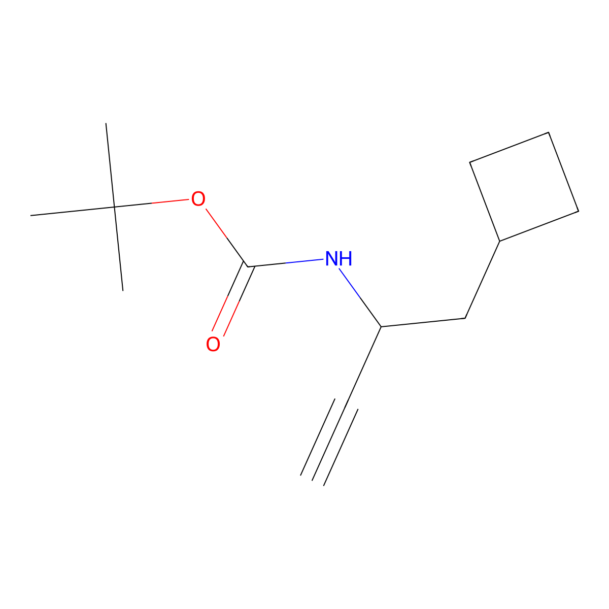 tert-butyl N-(1-cyclobutylbut-3-yn-2-yl)carbamate molecular structure, CAS 2680698-09-1