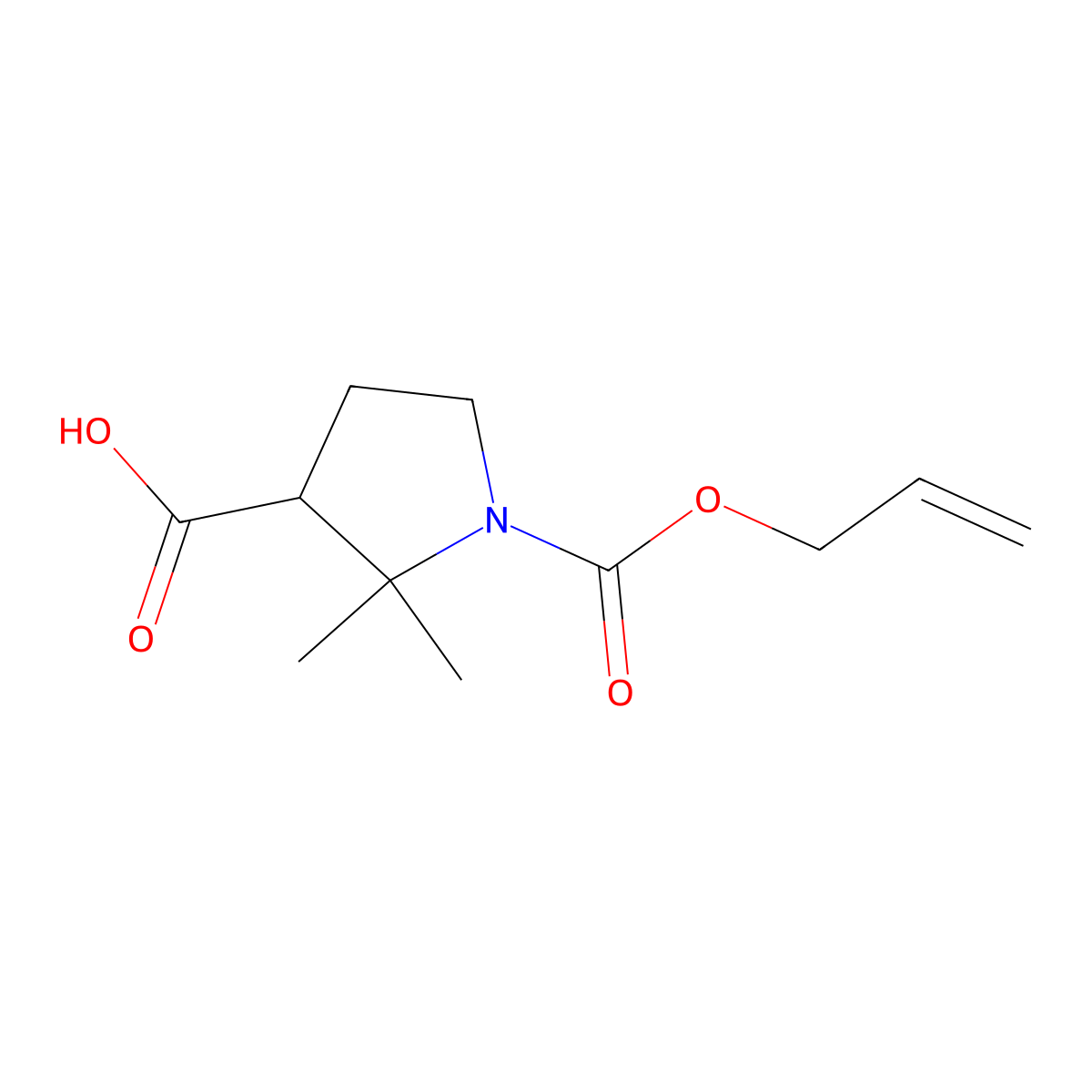 2,2-Dimethyl-1-[(prop-2-en-1-yloxy)carbonyl]pyrrolidine-3-carboxylic acid molecular structure, CAS 2680698-17-1
