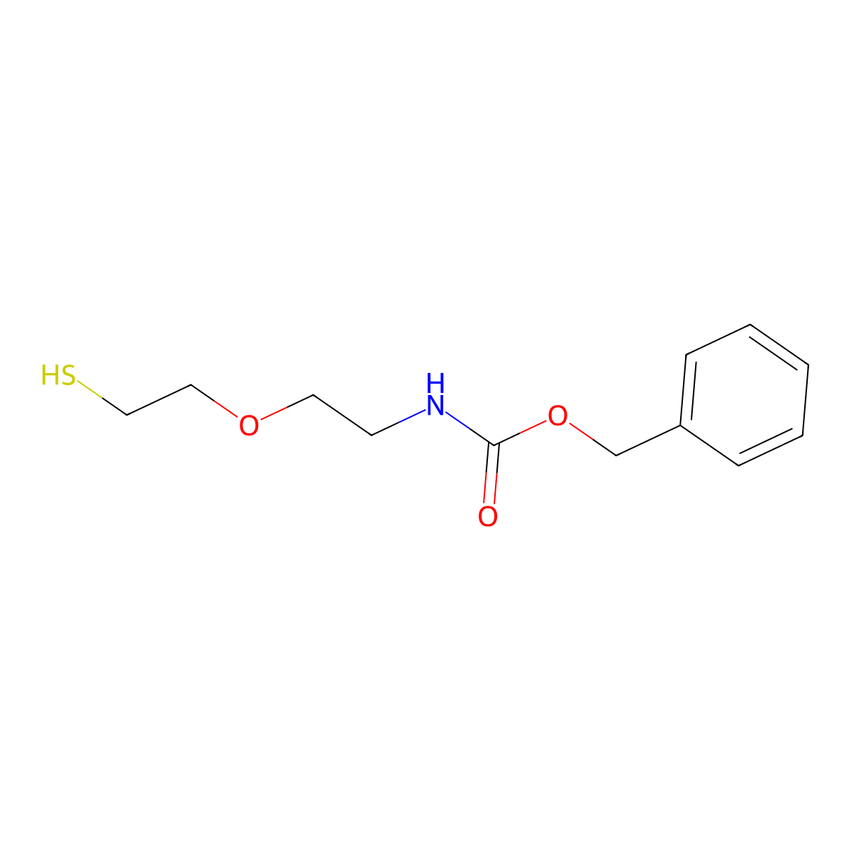 benzyl N-[2-(2-sulfanylethoxy)ethyl]carbamate molecular structure, CAS 2680698-28-4