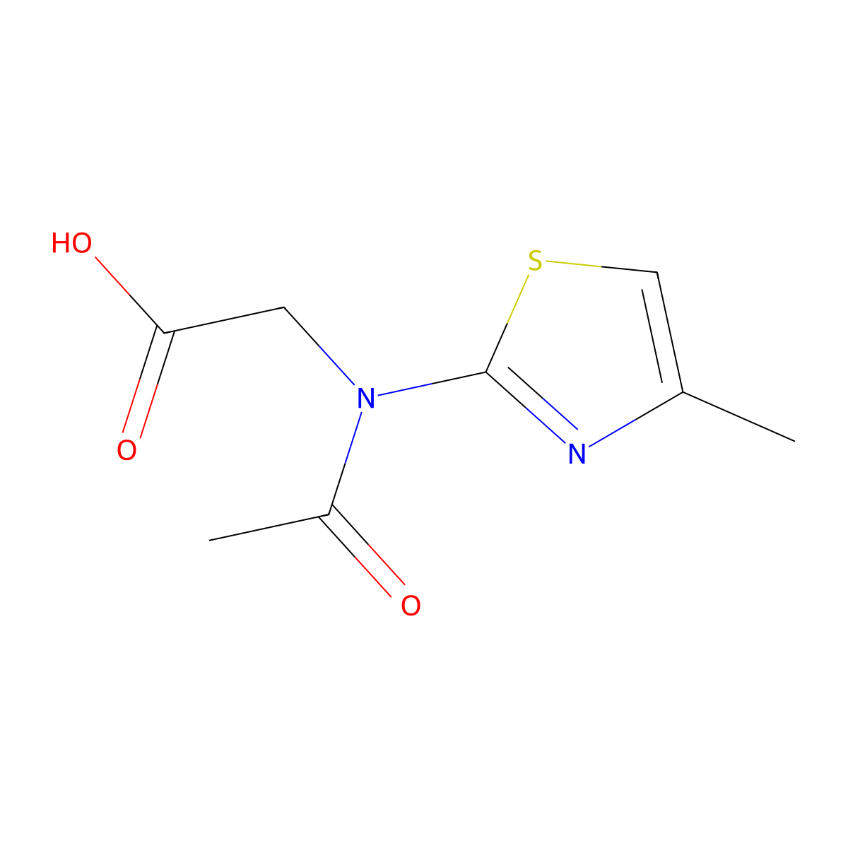 2-[N-(4-methyl-1,3-thiazol-2-yl)acetamido]acetic acid molecular structure, CAS 2680698-30-8
