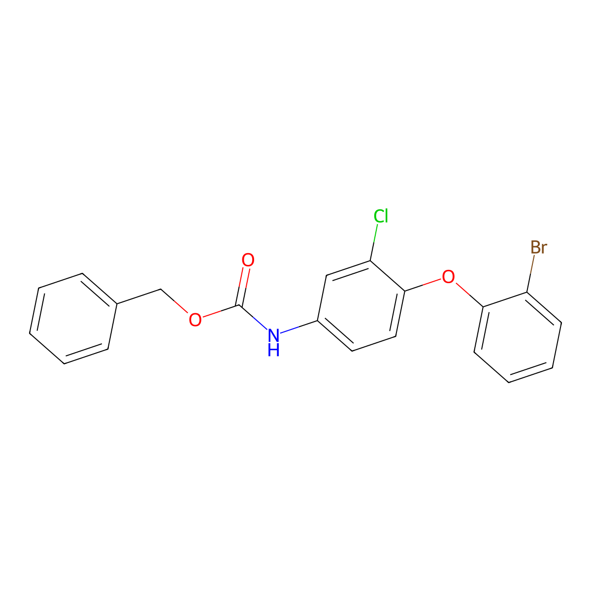 benzyl N-[4-(2-bromophenoxy)-3-chlorophenyl]carbamate molecular structure, CAS 2680698-31-9