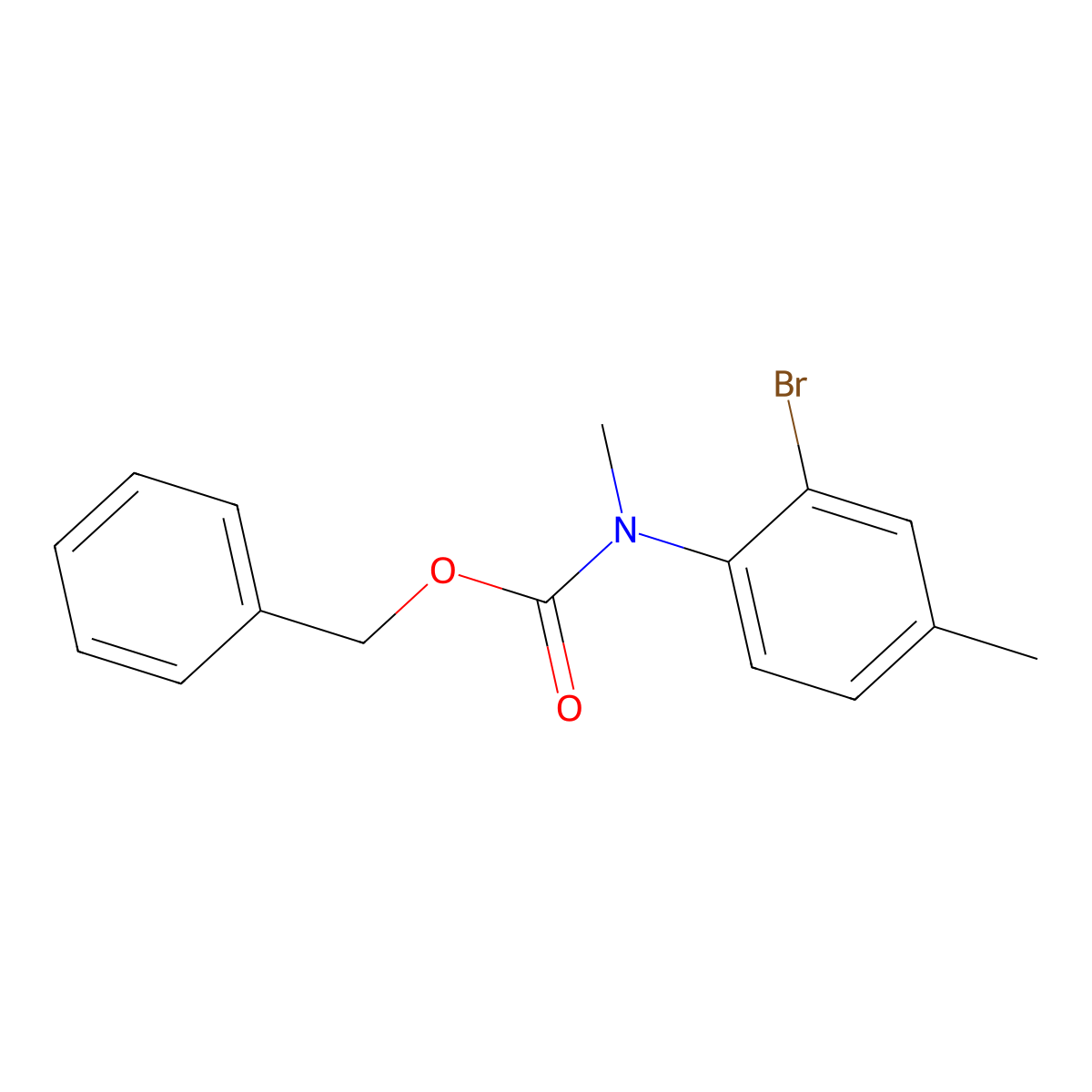 benzyl N-(2-bromo-4-methylphenyl)-N-methylcarbamate molecular structure, CAS 2680698-34-2