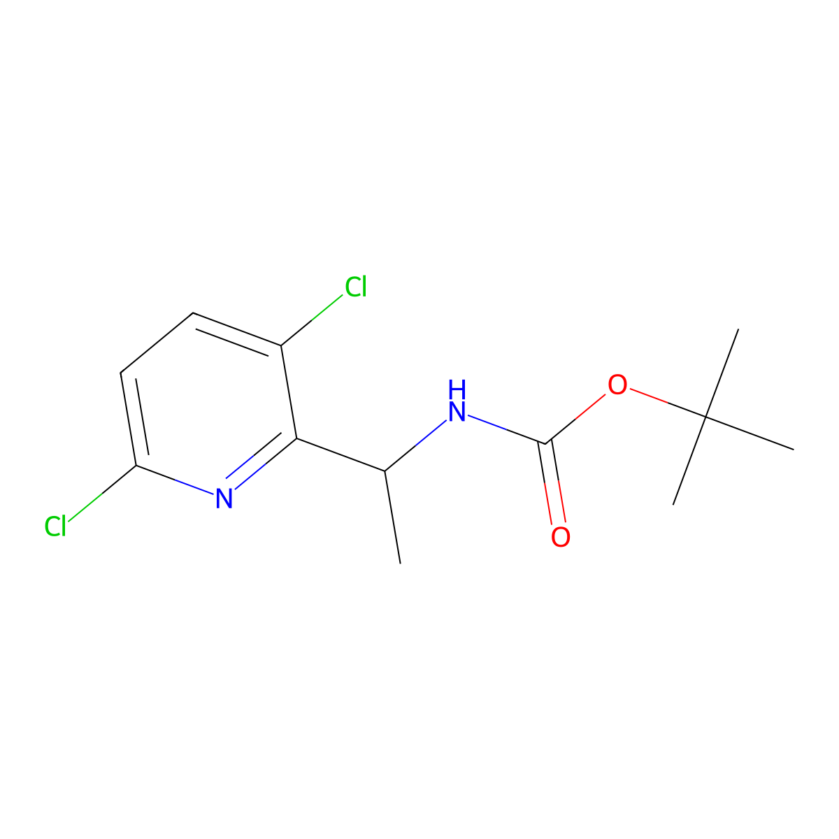 tert-butyl N-[1-(3,6-dichloropyridin-2-yl)ethyl]carbamate molecular structure, CAS 2680698-37-5