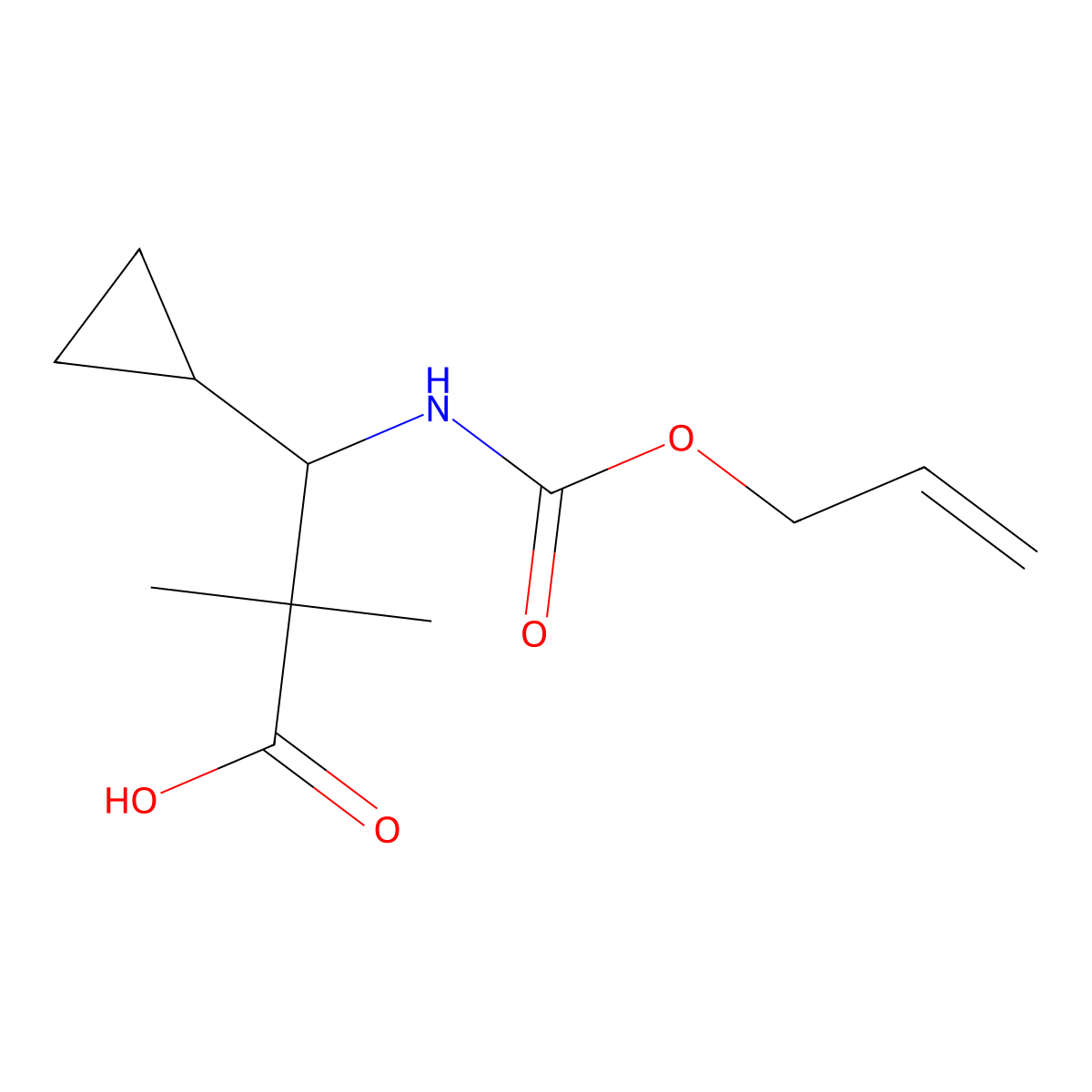 3-Cyclopropyl-2,2-dimethyl-3-{[(prop-2-en-1-yloxy)carbonyl]amino}propanoic acid molecular structure, CAS 2680698-41-1