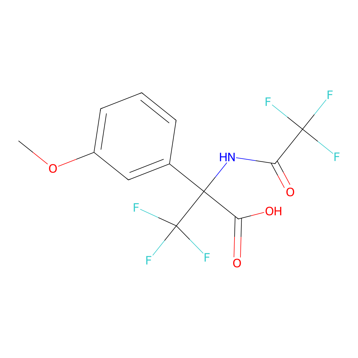 3,3,3-Trifluoro-2-(3-methoxyphenyl)-2-(2,2,2-trifluoroacetamido)propanoic acid molecular structure, CAS 2680698-42-2