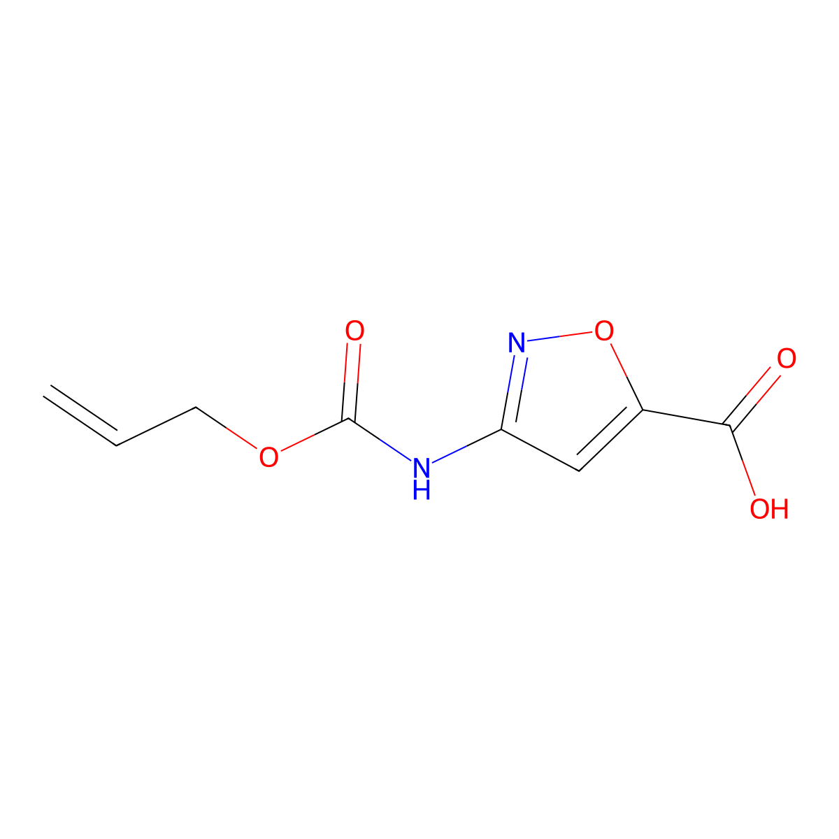 3-{[(Prop-2-en-1-yloxy)carbonyl]amino}-1,2-oxazole-5-carboxylic acid molecular structure, CAS 2680698-43-3