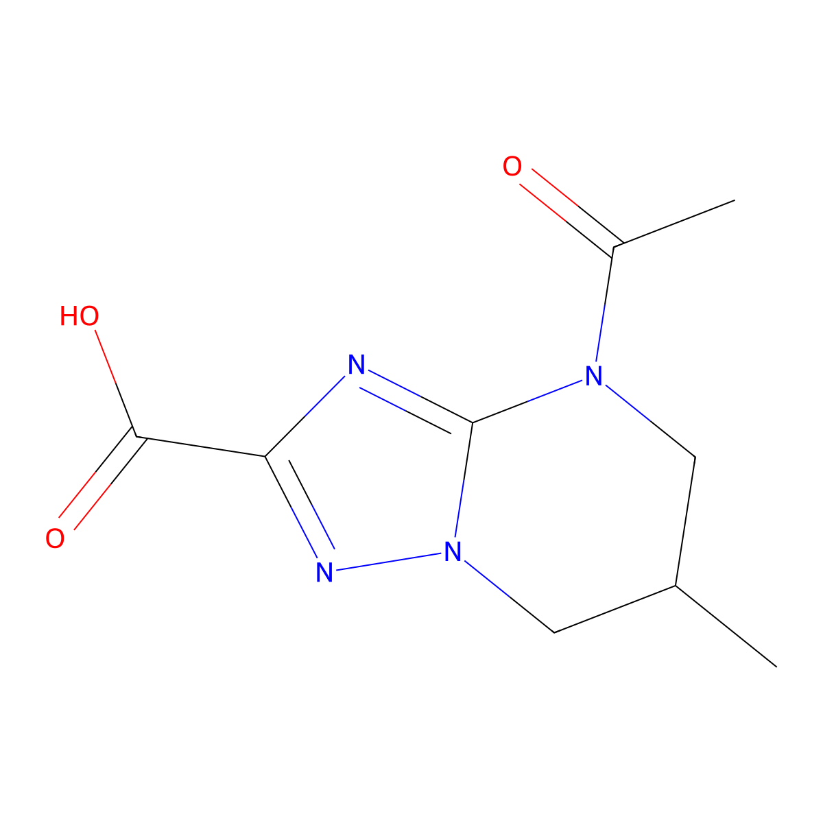 4-acetyl-6-methyl-4H,5H,6H,7H-[1,2,4]triazolo[1,5-a]pyrimidine-2-carboxylic acid molecular structure, CAS 2680698-46-6