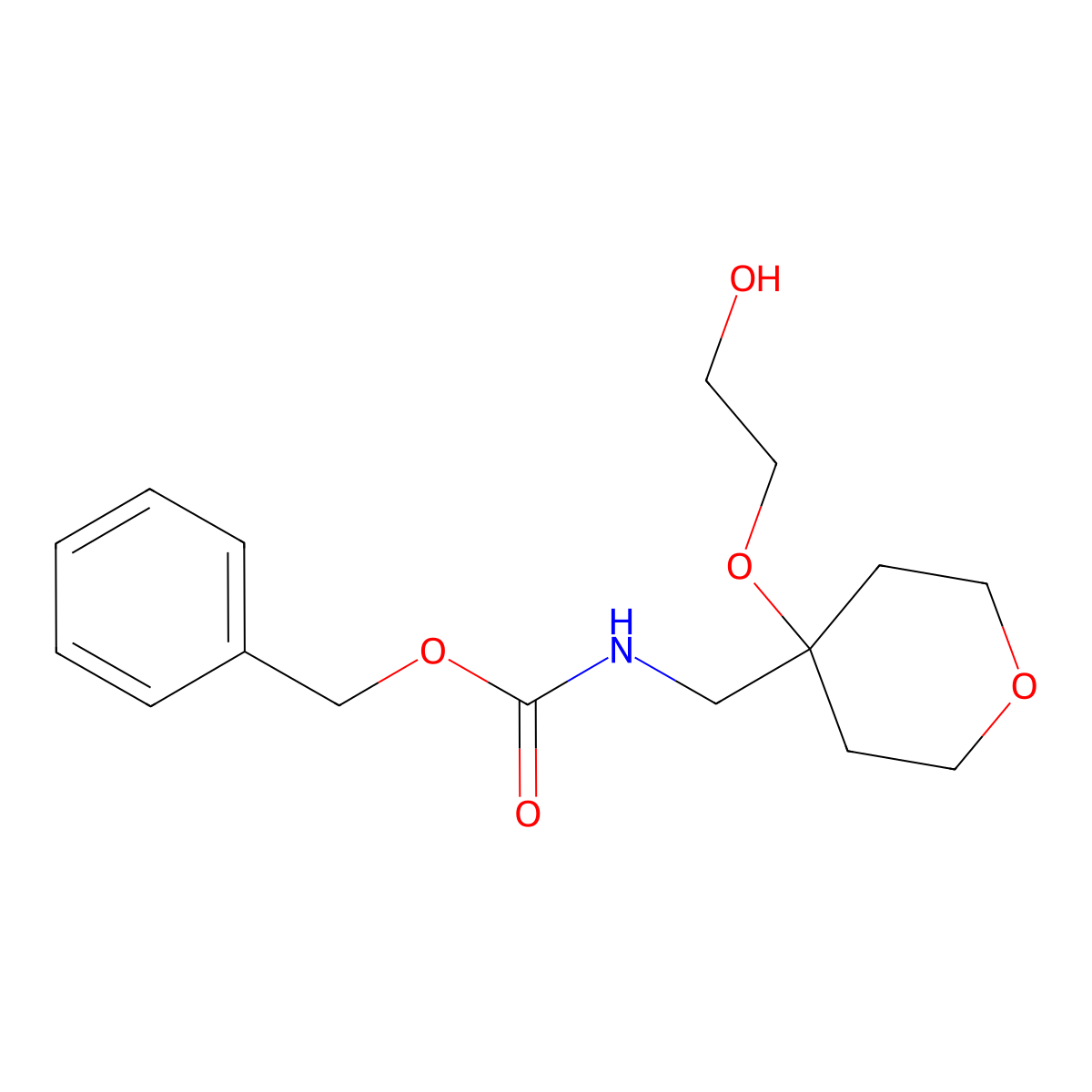 benzyl N-{[4-(2-hydroxyethoxy)oxan-4-yl]methyl}carbamate molecular structure, CAS 2680698-51-3