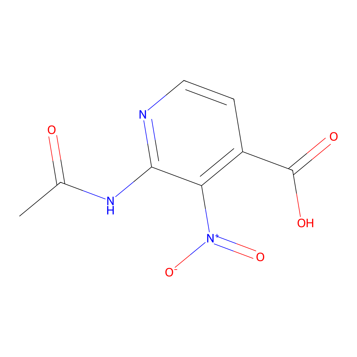 2-Acetamido-3-nitropyridine-4-carboxylic acid molecular structure, CAS 2680698-53-5