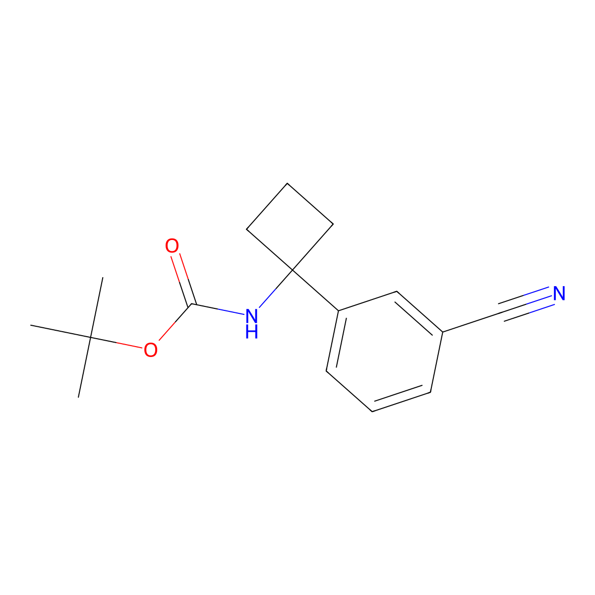 tert-butyl N-[1-(3-cyanophenyl)cyclobutyl]carbamate molecular structure, CAS 2680698-54-6