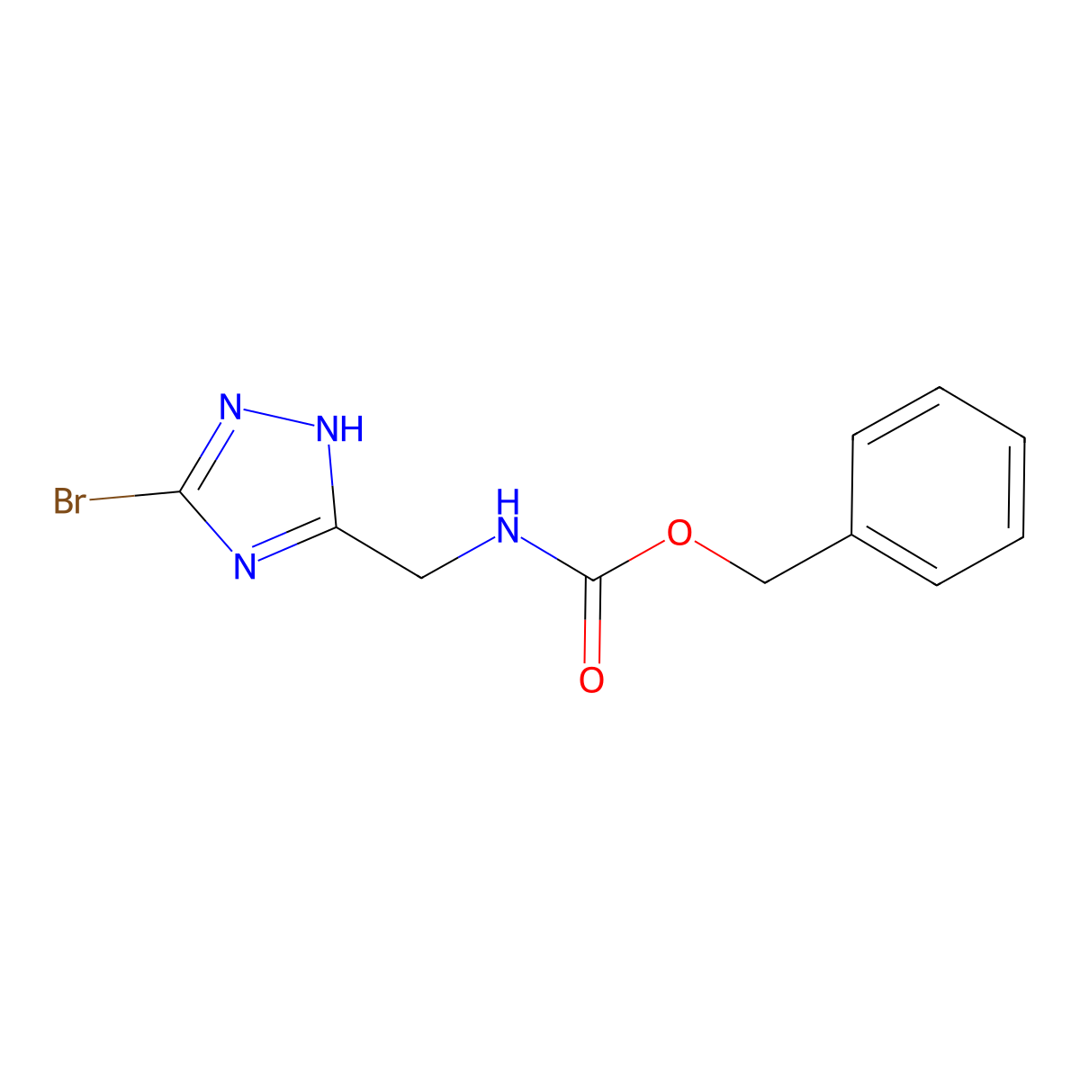 benzyl N-[(3-bromo-1H-1,2,4-triazol-5-yl)methyl]carbamate molecular structure, CAS 2680698-60-4
