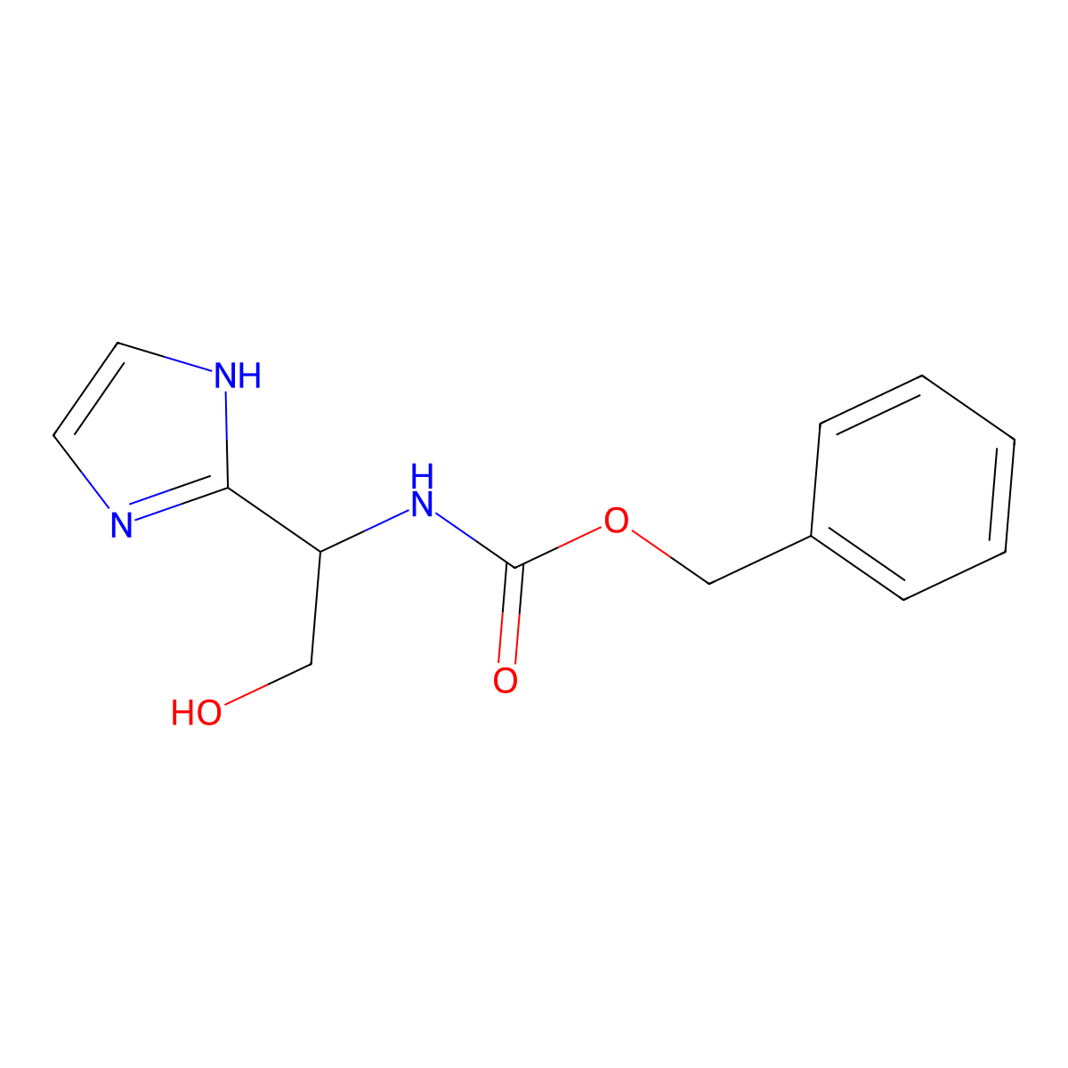 benzyl N-[2-hydroxy-1-(1H-imidazol-2-yl)ethyl]carbamate molecular structure, CAS 2680698-61-5