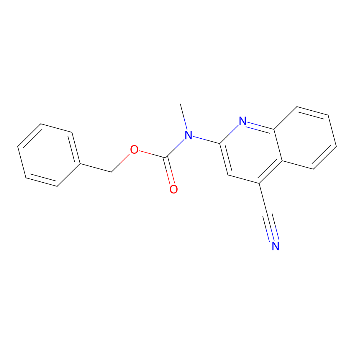 benzyl N-(4-cyanoquinolin-2-yl)-N-methylcarbamate molecular structure, CAS 2680698-64-8