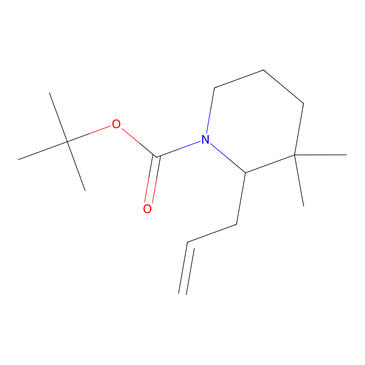 Tert-butyl 3,3-dimethyl-2-(prop-2-en-1-yl)piperidine-1-carboxylate molecular structure, CAS 2680698-65-9