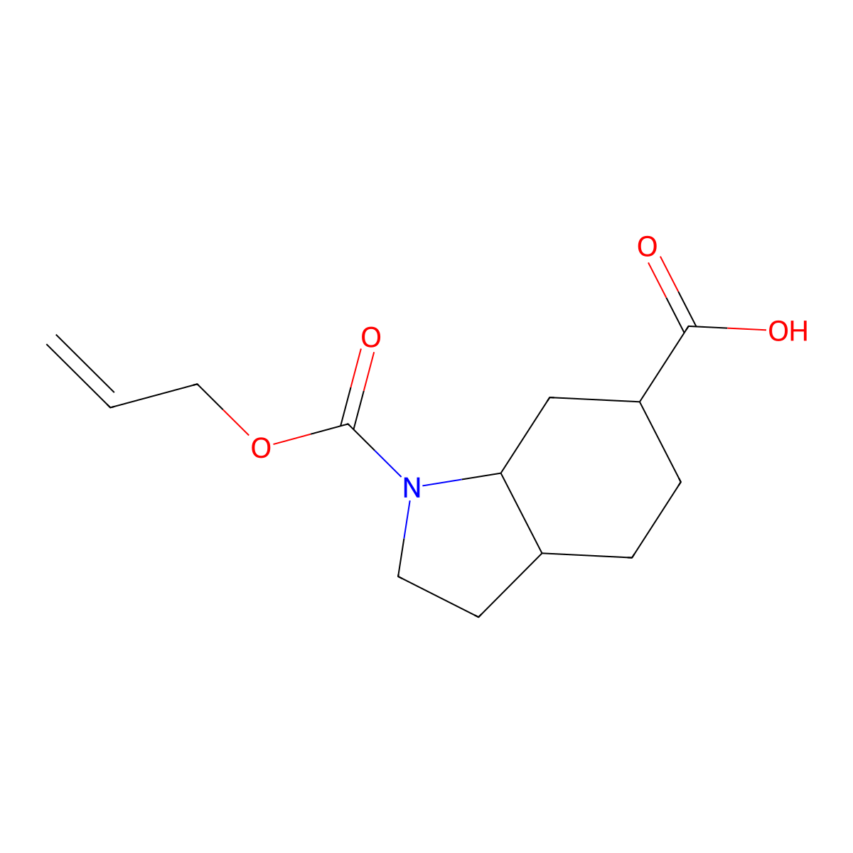 1-[(prop-2-en-1-yloxy)carbonyl]-octahydro-1H-indole-6-carboxylic acid molecular structure, CAS 2680698-67-1