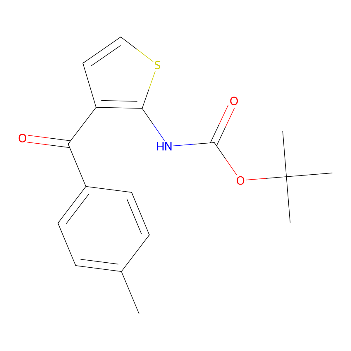 tert-butyl N-[3-(4-methylbenzoyl)thiophen-2-yl]carbamate molecular structure, CAS 2680698-68-2