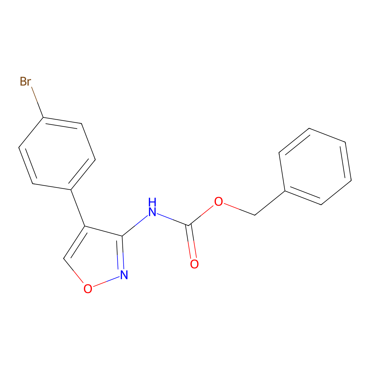 benzyl N-[4-(4-bromophenyl)-1,2-oxazol-3-yl]carbamate molecular structure, CAS 2680698-70-6