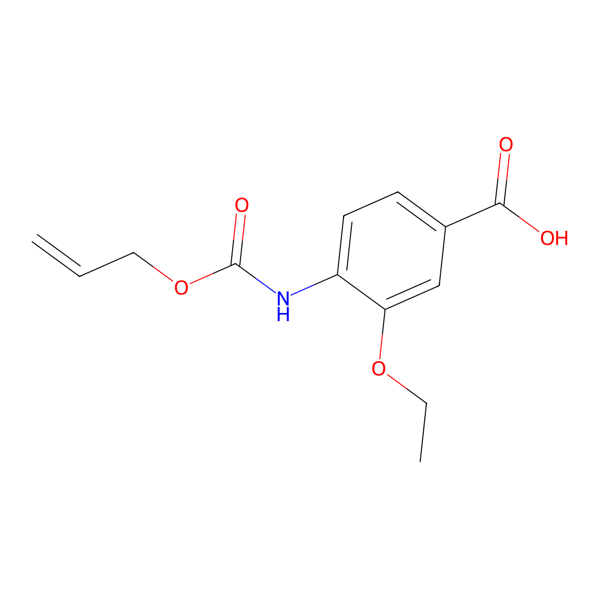 3-Ethoxy-4-{[(prop-2-en-1-yloxy)carbonyl]amino}benzoic acid molecular structure, CAS 2680698-73-9