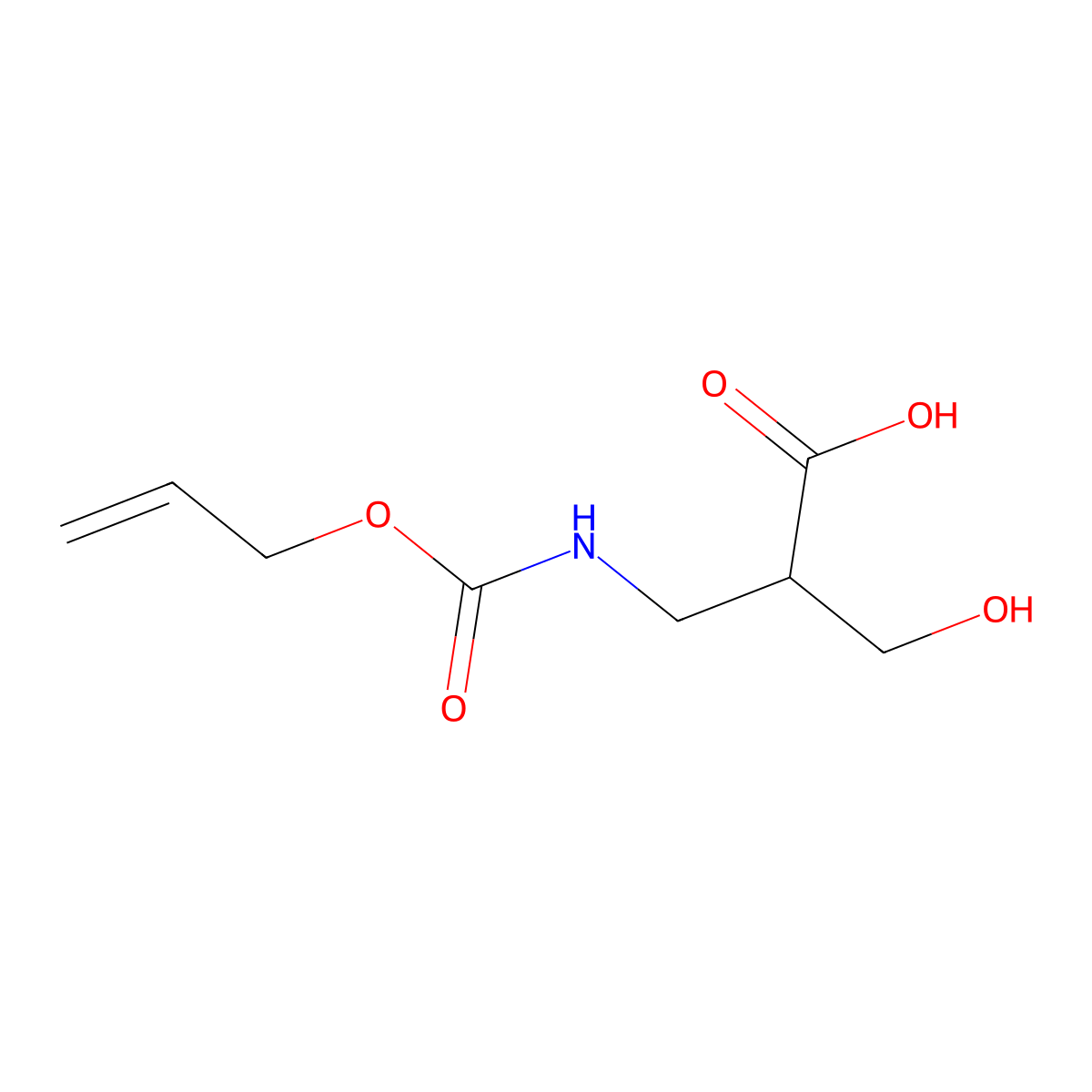 3-Hydroxy-2-({[(prop-2-en-1-yloxy)carbonyl]amino}methyl)propanoic acid molecular structure, CAS 2680698-76-2